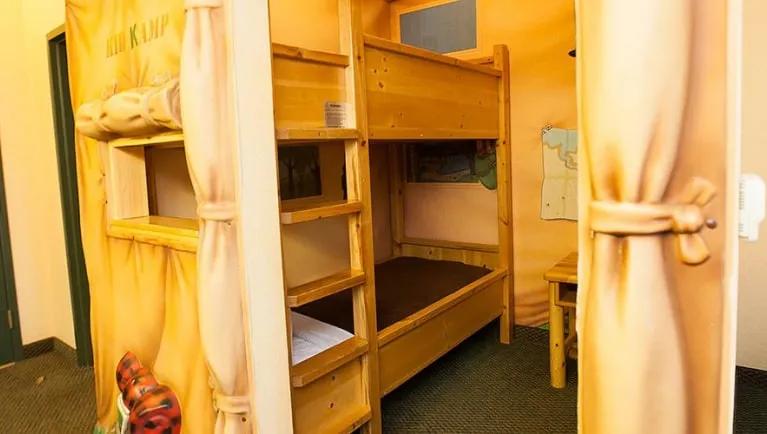 Bunk beds inside the KidKamp Suite